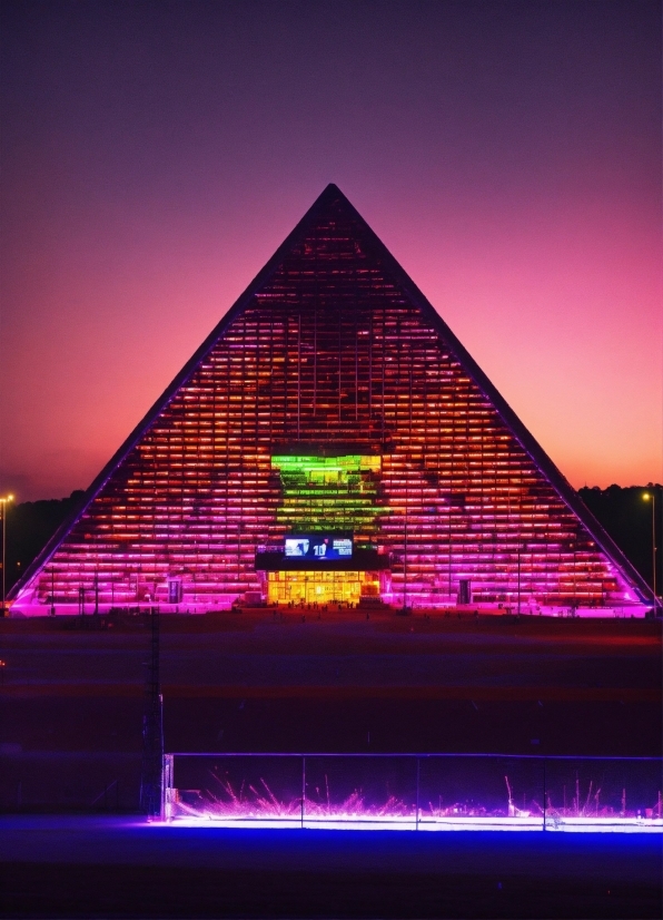 Purple, Pyramid, Triangle, Sky, Rectangle, Pink