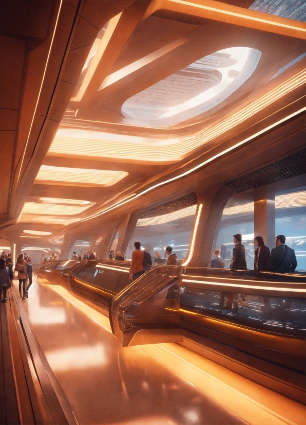 Real Life Ai Applications, Building, Orange, Architecture, Escalator, Automotive Lighting