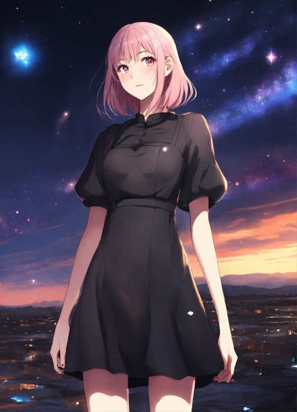 Recent Ai, Photograph, Dress, Sleeve, Pink, Black Hair