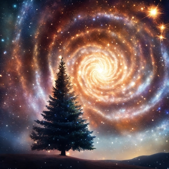 Sky, Atmosphere, Christmas Tree, Light, World, Tree