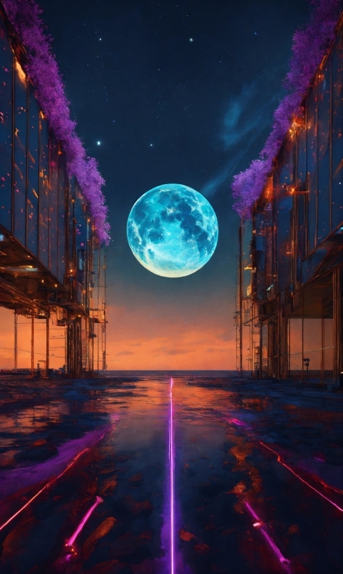 Sky, Atmosphere, World, Purple, Light, Moon