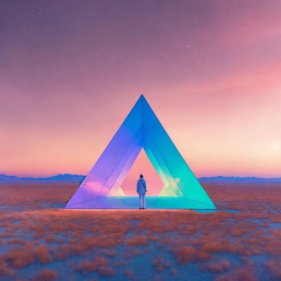 Sky, Ecoregion, Blue, Natural Environment, Pyramid, Triangle