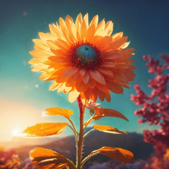 Sky, Flower, Plant, Petal, Nature, Orange