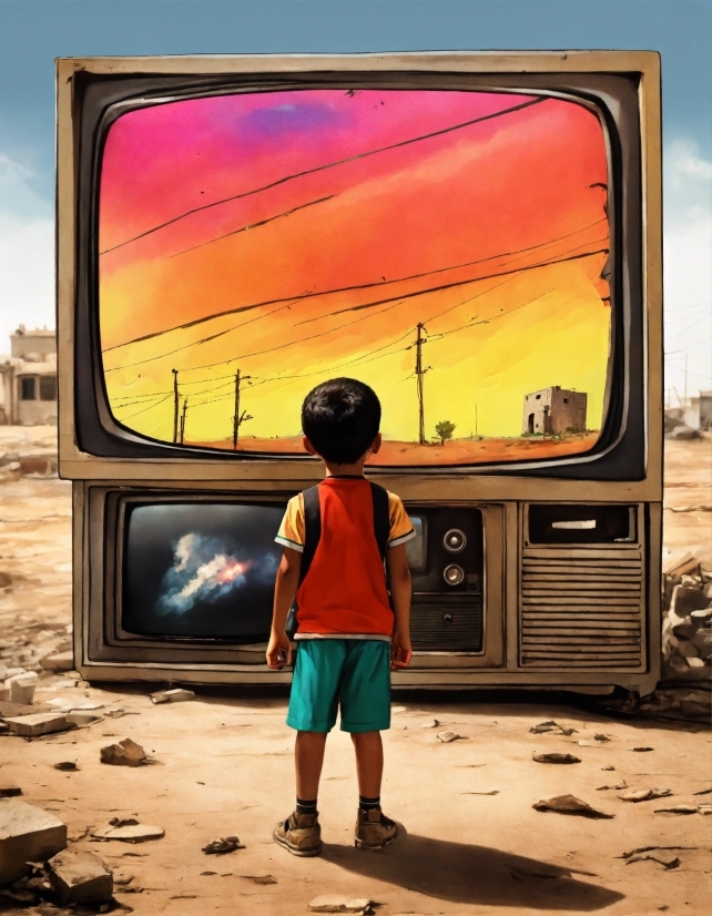 Sky, Shorts, Standing, Mode Of Transport, Television Set, Rectangle