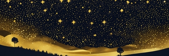 Sky, Tree, Astronomical Object, Art, Midnight, Star