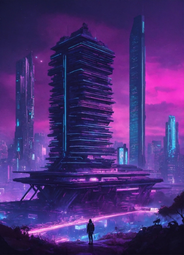 Skyscraper, Building, Sky, World, Purple, Tower