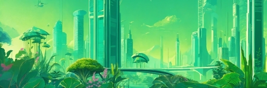 Skyscraper, Green, Plant, Organism, Cartoon, Terrestrial Plant