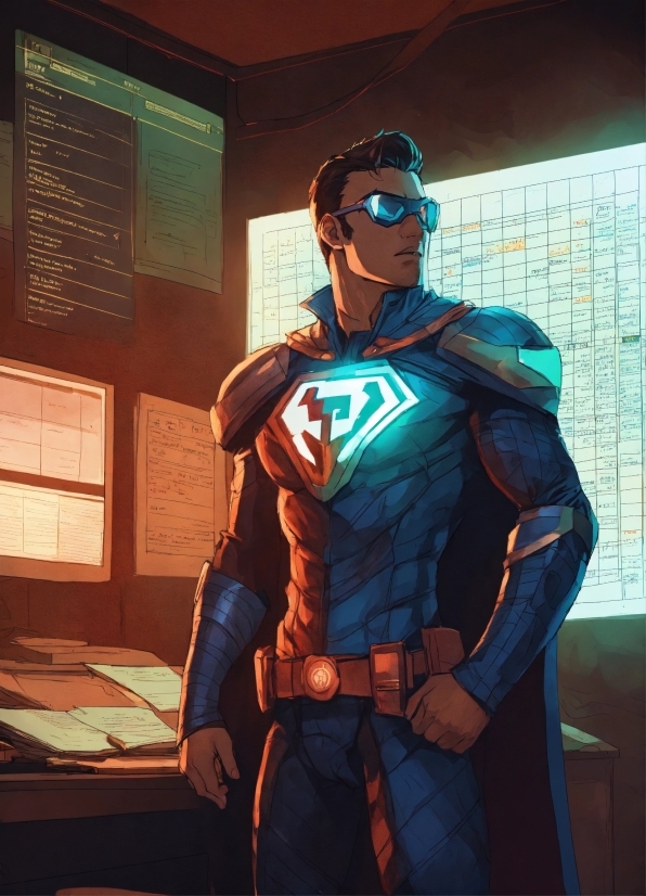Slimming Photo Editor App Free, Sleeve, Cool, Electric Blue, Justice League, Fictional Character