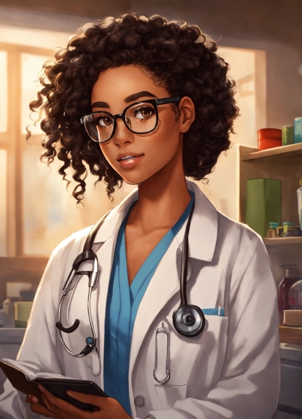 Stock Video Images, Vision Care, Jheri Curl, Eyewear, White Coat, Ringlet