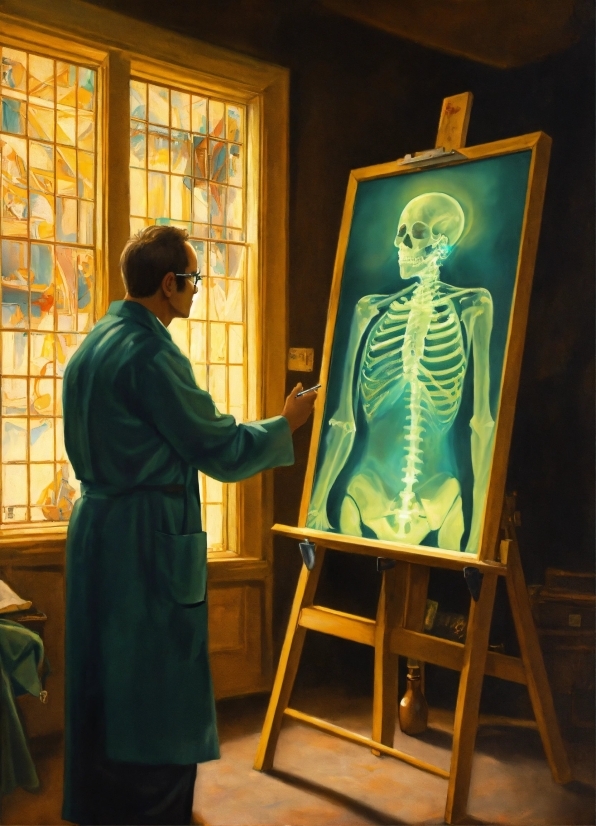 Stock Video Kostenlos, Window, Easel, Standing, Art, Artist
