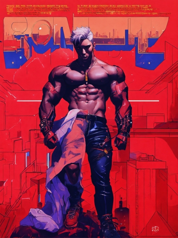 Toy, Art, Bodybuilder, Poster, Electric Blue, Fictional Character