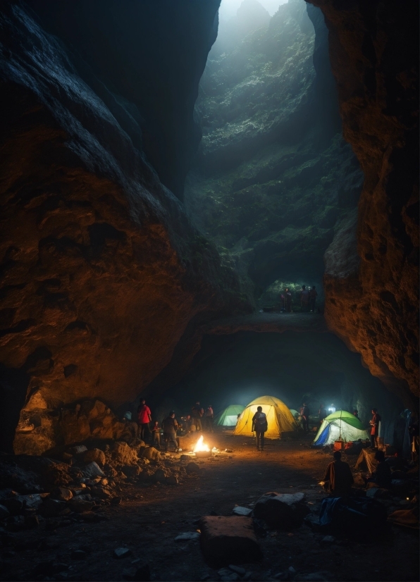 Video Clips Without Copyright, Nature, Tent, Cave, Landscape, Geological Phenomenon
