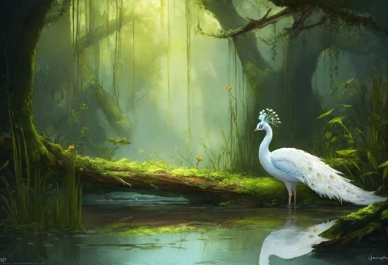 Water, Bird, Plant, Green, Beak, Natural Landscape