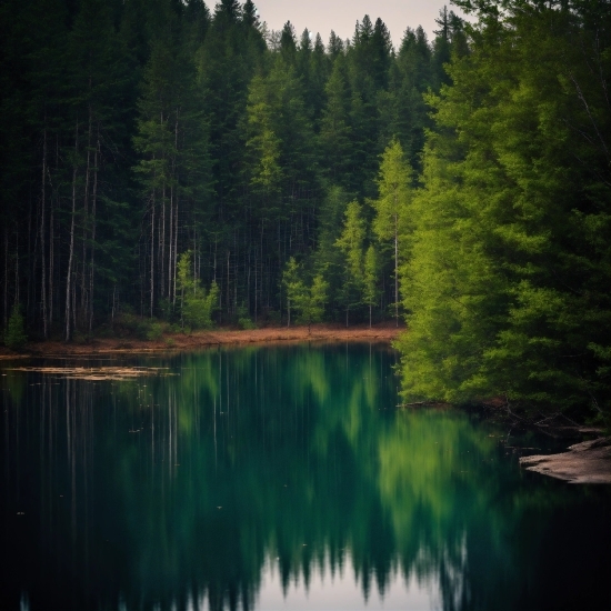 Water, Plant, Sky, Tree, Natural Landscape, Larch