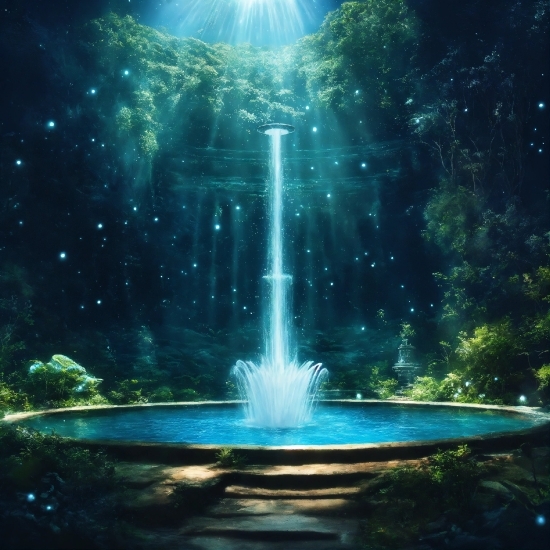 Water, Water Resources, Light, Fountain, Liquid, Natural Landscape