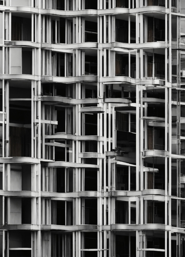 Window, Building, Rectangle, Tower Block, Grey, Black-and-white