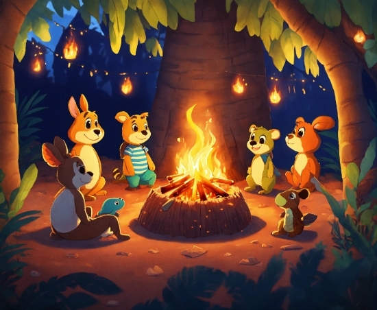 World, Cartoon, Heat, Tree, Event, Fire
