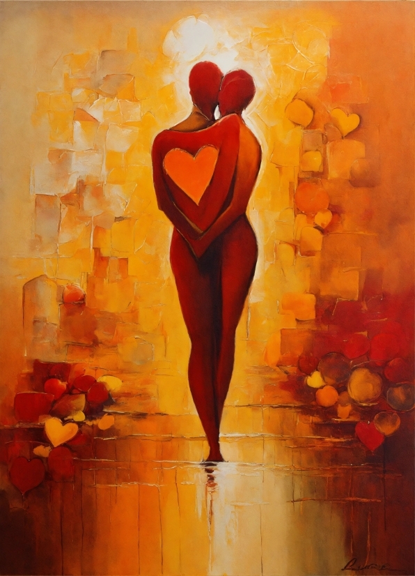 Amber, Human Body, Orange, Paint, Gesture, Painting