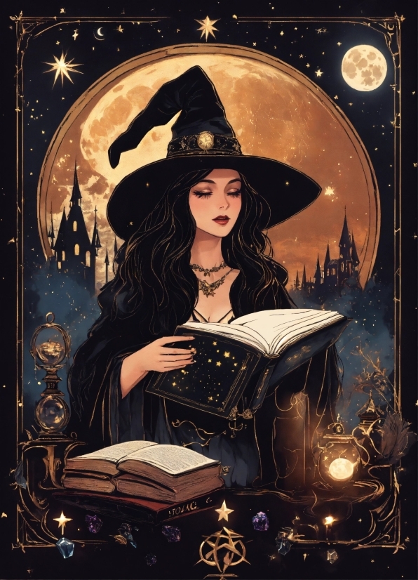 Art, Hat, Space, Fictional Character, Witch Hat, Font
