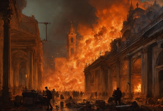 Atmosphere, Building, World, Fire, Flame, Pollution