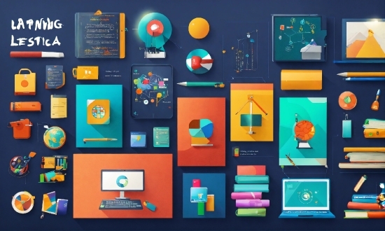 Azure, Orange, Art, Font, Rectangle, Technology