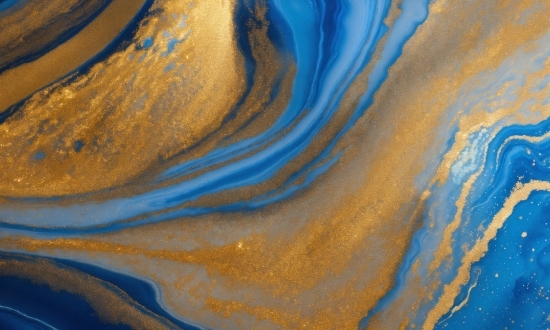 Blue, Liquid, Fluid, Orange, Paint, Art Paint