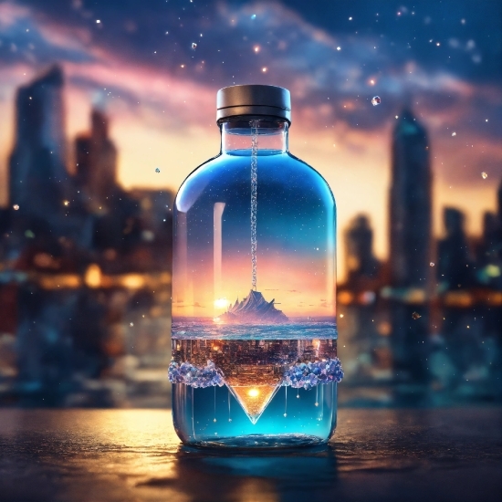 Bottle, Atmosphere, Liquid, Drinkware, Water, Light