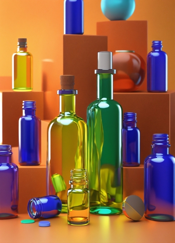 Bottle, Liquid, Blue, Drinkware, Product, Glass Bottle
