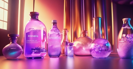 Bottle, Liquid, Drinkware, Purple, Light, Water Bottle