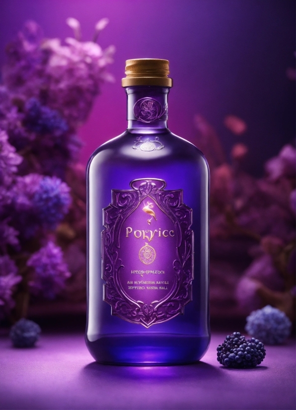 Bottle, Liquid, Purple, Fluid, Glass Bottle, Alcoholic Beverage