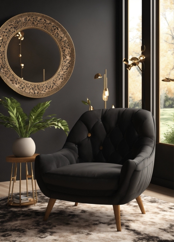 Brown, Plant, Furniture, Comfort, Mirror, Wood