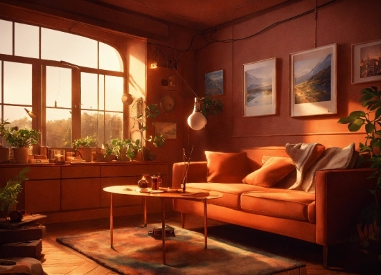 Brown, Plant, Furniture, Property, Table, Couch