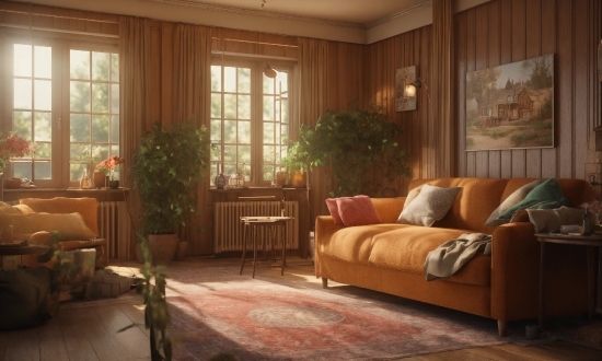 Brown, Plant, Furniture, Window, Building, Comfort