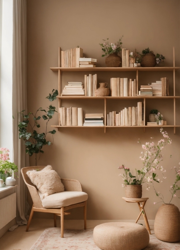 Brown, Plant, Property, Furniture, Wood, Shelf