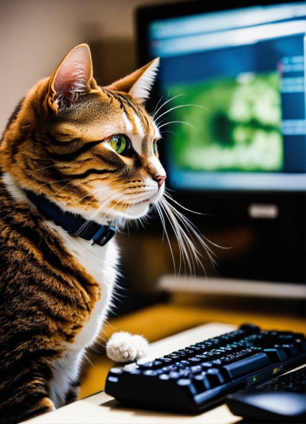 Cat, Computer Keyboard, Personal Computer, Felidae, Peripheral, Computer