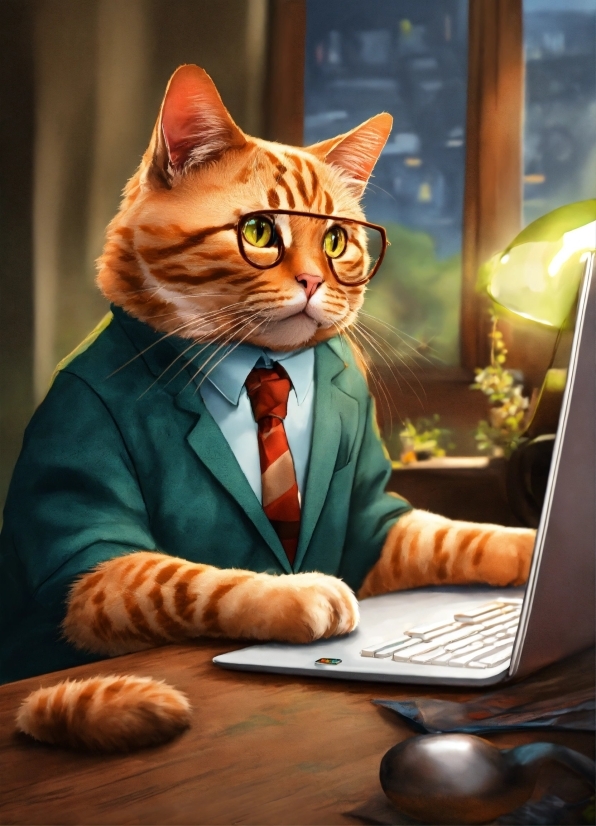 Cat, Computer, Personal Computer, Laptop, Carnivore, Gesture