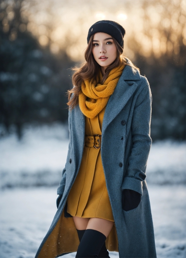 Clothing, Outerwear, Neck, Snow, Flash Photography, Textile