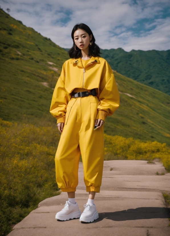 Cloud, Sky, Mountain, Sleeve, People In Nature, Fashion Design