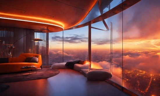 Cloud, Sky, Orange, Building, Comfort, House