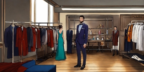 Coat, Window, Suit, Clothes Hanger, Formal Wear, Fashion Design