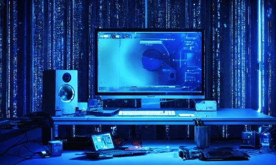 Computer, Blue, Personal Computer, Entertainment, Gadget, Flat Panel Display