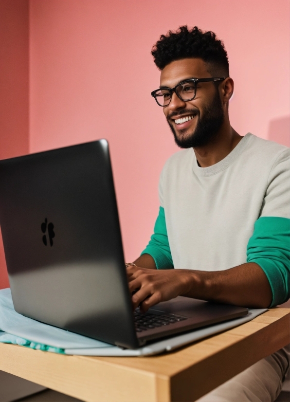 Computer, Glasses, Smile, Personal Computer, Laptop, Hand