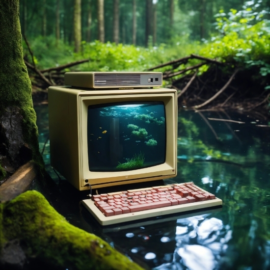 Computer, Personal Computer, Plant, Water, Green, Tree