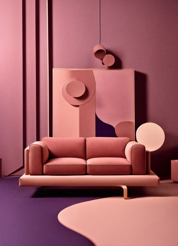 Couch, Comfort, Orange, Wood, Interior Design, Lamp