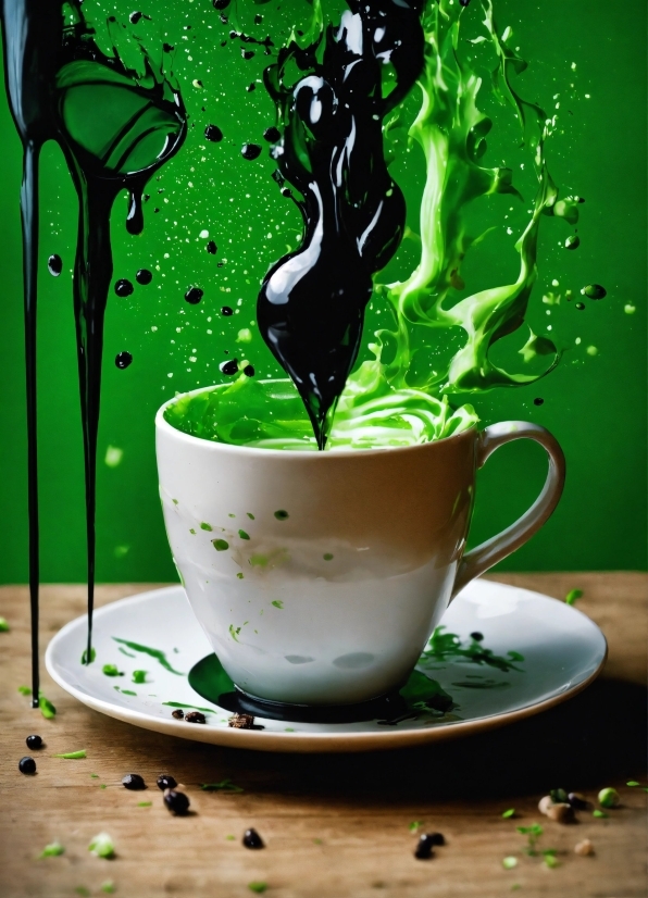 Drinkware, Liquid, Tableware, Coffee Cup, Dishware, Green