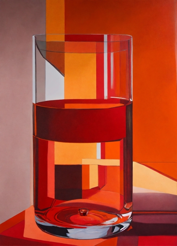 Drinkware, Rectangle, Red, Cylinder, Art, Tints And Shades