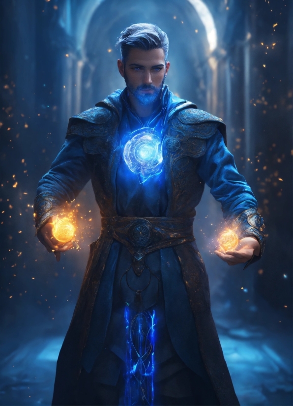 Electric Blue, Cg Artwork, Space, Armour, Darkness, Fictional Character
