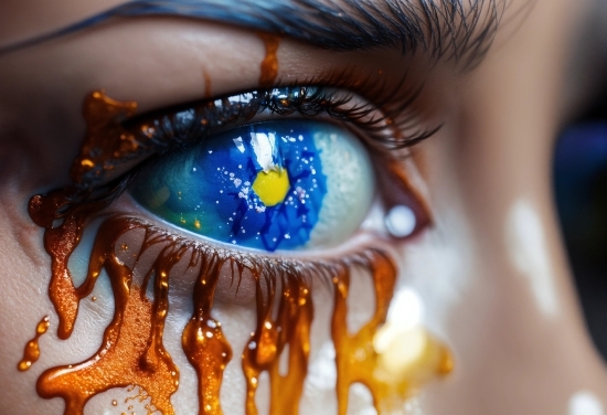 Eye, Eyelash, Iris, Eye Shadow, Eye Liner, Electric Blue