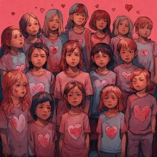 Facial Expression, Human, Pink, Art, People, Child