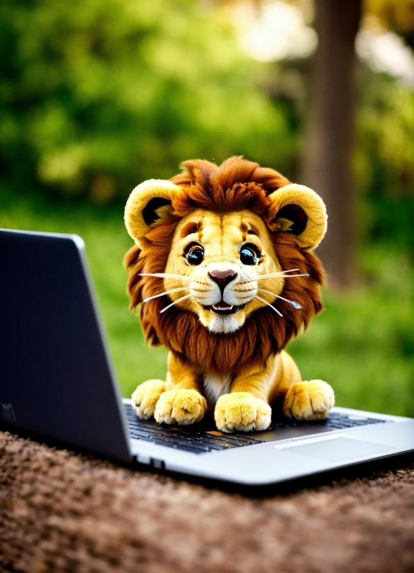 Felidae, Laptop, Lion, Wood, Big Cats, Plant